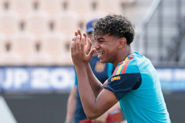 Spain s Lamine Yamal takes part in a training session in Atlanta, Spain, 20 June 2026. Spain will face Saudi Arabia in their 2026 FIFA World Cup, WM, Weltmeisterschaft, Fussball group H soccer on 21 June. Spain s training session !ACHTUNG: NUR REDAKTIONELLE NUTZUNG!  Copyright: xLavandeiraxJrx GRAF2048 20260620-55020657171_1