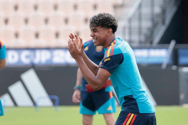 Spain s Lamine Yamal takes part in a training session in Atlanta, Spain, 20 June 2026. Spain will face Saudi Arabia in their 2026 FIFA World Cup, WM, Weltmeisterschaft, Fussball group H soccer on 21 June. Spain s training session !ACHTUNG: NUR REDAKTIONELLE NUTZUNG!  Copyright: xLavandeiraxJrx GRAF2046 20260620-55020657178_1