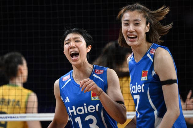 China v Brazil - 2026 FIVB Volleyball Nations League ANKARA, TURKIYE - JUNE 20: Yuhan Dong (13) of China celebrates after score during the 2026 FIVB Volleyball Nations League (VNL) Week 2 match between China and Brazil at Ankara Sports Hall in Ankara, Turkiye on June 20, 2026. Akin Celiktas Anadolu Ankara Turkey. Editorial use only. Please get in touch for any other usage.  Copyright: x2026xAnadoluxAkinxCeliktasx