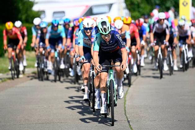 Baloise Belgium Tour 2026 Stage 4 AARSCHOT, BELGIUM - JUNE 20 : Pedersen Rasmus Sojberg (DEN) of Decathlon CMA CGM Team leading the peloton during stage 4 of the 95th edition of Baloise Tour of Belgium an UCI ProSeries 2.Pro cycling road race stage for Men Elite of 183.5 km with start in Begijnendijk and finish in Aarschot on June 20, 2026 in Aarschot, Belgium, 20 06 2026 ( Motordriver Stephan Boone - Aarschot Belgium  Copyright: xTomasxSiskx