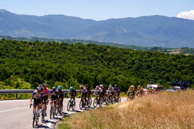 The pack rides during Stage 7 of the Giro Next Gen 2026, from Sulmona to Piana delle Mele (Guardiagrele), Italy, Saturday, June 20, 2026.  Copyright: xFabioxFerrari LaPressex