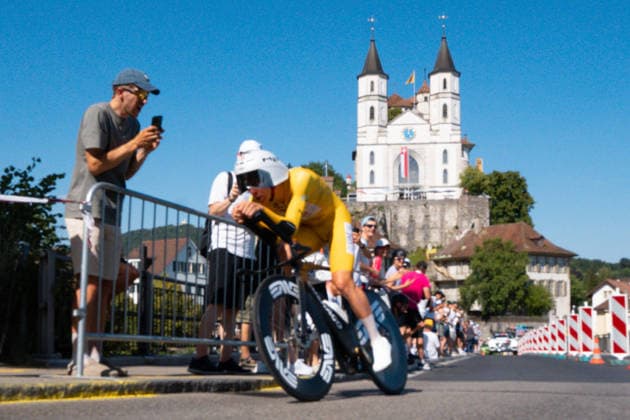 AARBURG, SWITZERLAND - JUNE 20: Tadej Pogacar of Slovenia and UAE Team Emirates - XRG in action during the 89th Tour de Suisse 2026 on June 20, 2026 in Aarburg, Switzerland. *** AARBURG, SWITZERLAND, JUNE 20 — Tadej Pogacar of Slovenia and UAE Team Emirates XRG in action during the 89th Tour de Suisse 2026 on June 20, 2026, in Aarburg, Switzerland,detected_source_language Copyright: xJustPictures.ch PascalxvonxBürenx jp-en-EuSpIm-Pavo_Fotografie-679389