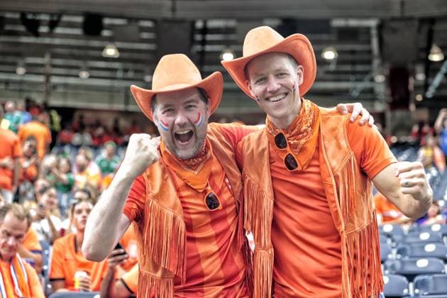 HOUSTON, 20-06-2026, Houston Stadium, Match between The Netherlands and Sweden. Picture shows logo Netherlands fans in orange Netherlands - Sweden (World Cup 2026)  x204500541x Copyright: