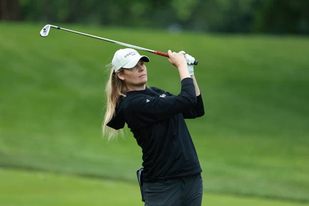 Meijer LPGA, Golf Damen Classic BELMONT, MICHIGAN - JUNE 20: Maude-Aimee Leblanc of Canada plays her shot on the third hole during the third round of the Meijer LPGA Classic for Simply Give golf tournament at Blythefield Country Club in Belmont, MI, USA Saturday, June 20, 2026. Belmont Michigan United States  Copyright: xJorgexLemusx originalFilename:lemus-meijerlp260620_npAjF.jpg