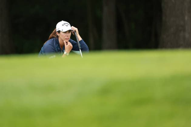 Meijer LPGA, Golf Damen Classic BELMONT, MICHIGAN - JUNE 20: Sophia Schubert of the United States plays her putt on the 7th green during the third round of the Meijer LPGA Classic for Simply Give golf tournament at Blythefield Country Club in Belmont, MI, USA Saturday, June 20, 2026. Belmont Michigan United States  Copyright: xJorgexLemusx originalFilename:lemus-meijerlp260620_npK2x.jpg
