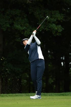 Meijer LPGA, Golf Damen Classic BELMONT, MICHIGAN - JUNE 20: Celine Herbin of France plays her tee shot on the 7th hole during the third round of the Meijer LPGA Classic for Simply Give golf tournament at Blythefield Country Club in Belmont, MI, USA Saturday, June 20, 2026. Belmont Michigan United States  Copyright: xJorgexLemusx originalFilename:lemus-meijerlp260620_npMut.jpg