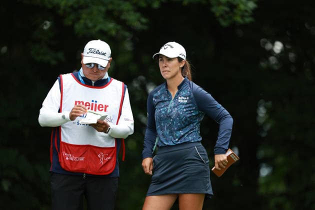 Meijer LPGA, Golf Damen Classic BELMONT, MICHIGAN - JUNE 20: Sophia Schubert of the United States plays her tee shot on the 7th hole during the third round of the Meijer LPGA Classic for Simply Give golf tournament at Blythefield Country Club in Belmont, MI, USA Saturday, June 20, 2026. Belmont Michigan United States  Copyright: xJorgexLemusx originalFilename:lemus-meijerlp260620_npzAb.jpg
