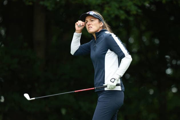 Meijer LPGA, Golf Damen Classic BELMONT, MICHIGAN - JUNE 20: Celine Herbin of France plays her tee shot on the 7th hole during the third round of the Meijer LPGA Classic for Simply Give golf tournament at Blythefield Country Club in Belmont, MI, USA Saturday, June 20, 2026. Belmont Michigan United States  Copyright: xJorgexLemusx originalFilename:lemus-meijerlp260620_np66w.jpg