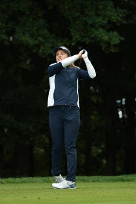 Meijer LPGA, Golf Damen Classic BELMONT, MICHIGAN - JUNE 20: Celine Herbin of France plays her tee shot on the 7th hole during the third round of the Meijer LPGA Classic for Simply Give golf tournament at Blythefield Country Club in Belmont, MI, USA Saturday, June 20, 2026. Belmont Michigan United States  Copyright: xJorgexLemusx originalFilename:lemus-meijerlp260620_np9qq.jpg