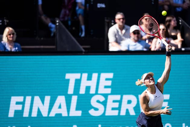 BAD HOMBURG, GERMANY - JUNE 20: Angelique Kerber (GER) during The Final Serve - Angelique Kerber (GER) vs Ana Ivanovic (SRB) at the Bad Homburg Open powered by Solarwatt at Kurpark Bad Homburg on June 20, 2026 in Bad Homburg, Germany. Hessen Germany Copyright: xSteffiexWunderlx