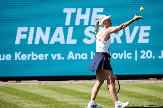 BAD HOMBURG, GERMANY - JUNE 20: Angelique Kerber (GER) during The Final Serve - Angelique Kerber (GER) vs Ana Ivanovic (SRB) at the Bad Homburg Open powered by Solarwatt at Kurpark Bad Homburg on June 20, 2026 in Bad Homburg, Germany. Hessen Germany Copyright: xSteffiexWunderlx