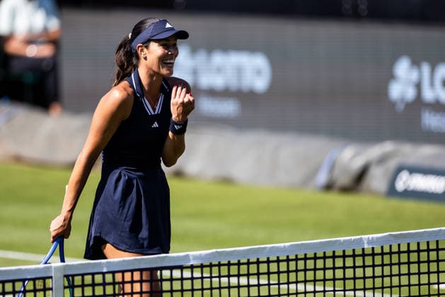 BAD HOMBURG, GERMANY - JUNE 20: Ana Ivanovic (SRB) smiling during The Final Serve - Angelique Kerber (GER) vs Ana Ivanovic (SRB) at the Bad Homburg Open powered by Solarwatt at Kurpark Bad Homburg on June 20, 2026 in Bad Homburg, Germany. Hessen Germany Copyright: xSteffiexWunderlx