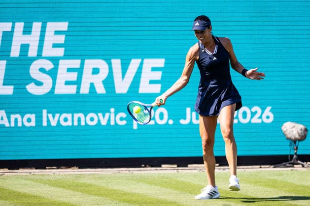 BAD HOMBURG, GERMANY - JUNE 20: Ana Ivanovic (SRB) during The Final Serve - Angelique Kerber (GER) vs Ana Ivanovic (SRB) at the Bad Homburg Open powered by Solarwatt at Kurpark Bad Homburg on June 20, 2026 in Bad Homburg, Germany. Hessen Germany Copyright: xSteffiexWunderlx