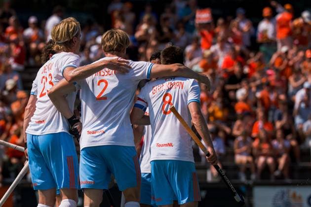 ROTTERDAM, 20-06-2026, HC Rotterdam, FIH Hockey Pro League Men, Netherlands - Germany , Season 2025-2026. Picture shows players celebrate Netherands - Germany (2nd Match)  x204500907x Copyright: