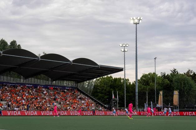 ROTTERDAM, 20-06-2026, HC Rotterdam, FIH Hockey Pro League Men, Netherlands - Germany , Season 2025-2026. Picture shows stadium overview with the floodlights on Netherands - Germany (2nd Match)  x204500937x Copyright: