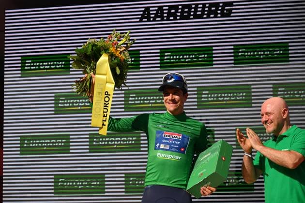 Tour de Suisse 2026 Stage 4 AARBURG, SWITZERLAND - JUNE 20 : Vervaeke Louis (BEL) of Soudal Quick-Step on the podium during stage 4 of the 89th edition of Tour de Suisse an UCI World Tour 2.UWT Individual Time Trial stage for Men Elite of 23.8 km with start in Aarburg and finish in Aarburg on June 20, 2026 in Aarburg, Switzerland, 20 06 2026 ( Motordriver Guy De Vuyst - Aarburg Switzerland  Copyright: xVincentxKalutx