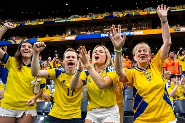 260620 Fans of Sweden ahead of the FIFA World Cup, WM, Weltmeisterschaft, Fussball 2026 football match between Netherlands and Sweden on June 20, 2026 in Houston. Photo: Ludvig Thunman BILDBYRAN kod LT PA1246 bbeng fotboll football soccer fotball vm fotbolls-vm fotball-vm fotbolls-vm 2026 fifa world cup 2026 sverige sweden sverige a netherlands nederländerna publik *** June 26, 2020  Copyright: LUDVIGxTHUNMAN BB260620LT007