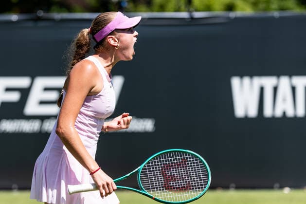BAD HOMBURG, GERMANY - JUNE 20: Mariella Thamm (GER) cheers during the Bad Homburg Open powered by Solarwatt Singles match between Renata Zarazua (MEX) vs Mariella Thamm (GER) at Kurpark Bad Homburg on June 20, 2026 in Bad Homburg, Germany. Hessen Germany Copyright: xSteffiexWunderlx