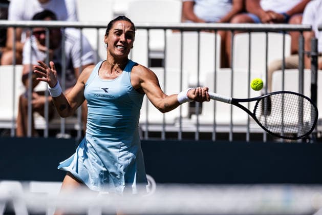 BAD HOMBURG, GERMANY - JUNE 20: Martina Trevisan (ITA) during the Bad Homburg Open powered by Solarwatt Singles match between Martina Trevisan (ITA) vs Taylor Townsend (USA) at Kurpark Bad Homburg on June 20, 2026 in Bad Homburg, Germany. Hessen Germany Copyright: xSteffiexWunderlx