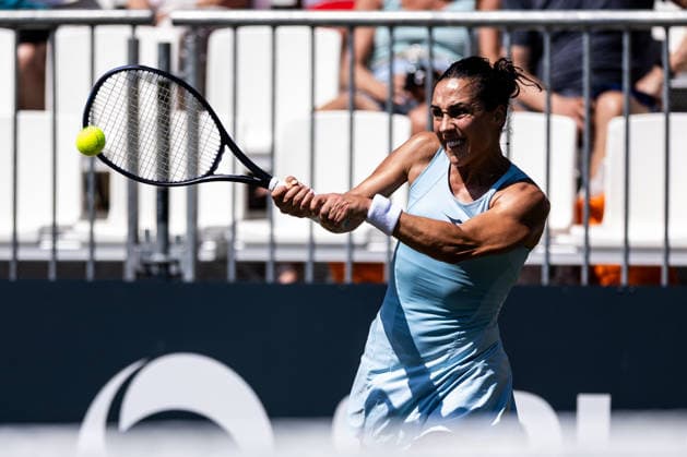BAD HOMBURG, GERMANY - JUNE 20: Martina Trevisan (ITA) during the Bad Homburg Open powered by Solarwatt Singles match between Martina Trevisan (ITA) vs Taylor Townsend (USA) at Kurpark Bad Homburg on June 20, 2026 in Bad Homburg, Germany. Hessen Germany Copyright: xSteffiexWunderlx