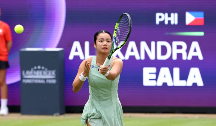 Alexandra Eala (PHI) Aktion Oberkörper VANDA Pharmaceuticals Berlin Tennis Open Damen 20.06.2026 *** Alexandra Eala PHI Upper Body Workout VANDA Pharmaceuticals Berlin Womens Tennis Open June 20, 2026,detected_source_language