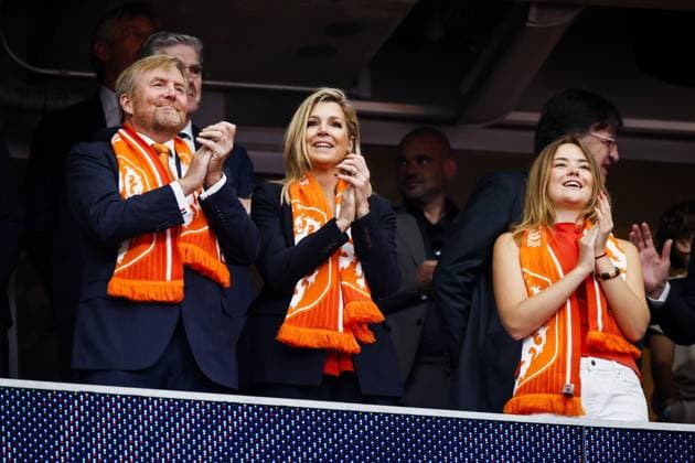 HOUSTON - (lr) King Willem-Alexander, Queen Maxima and Princess Ariane in the stands during the FIFA 2026 World Cup Group F match between the Netherlands and Sweden at Houston Stadium on June 20, 2026 in Houston, United States. KOEN VAN WEEL ANP FIFA World Cup, WM, Weltmeisterschaft, Fussball 2026 group stage 2026 xVIxANPxSportx xxANPxIVx 561521350 originalFilename: 561521350.jpg