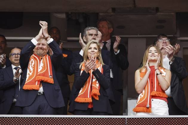 HOUSTON - King Willem-Alexander, Queen Maxima, and Princess Ariane in the stands during the 2026 FIFA World Cup, WM, Weltmeisterschaft, Fussball Group F match between the Netherlands and Sweden at Houston Stadium on June 20, 2026, in Houston, United States. ROBIN VAN LONKHUIJSEN ANP FIFA World Cup 2026 group stage 2026 xVIxANPxSportx xxANPxIVx 561521533 originalFilename: 561521533.jpg