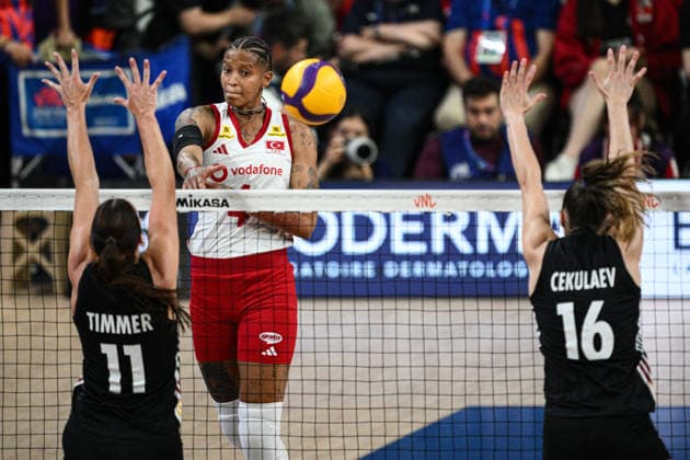 Turkiye v Germany - 2026 FIVB Volleyball Nations League ANKARA, TURKIYE - JUNE 20: Melissa Vargas (16) of Turkiye national volleyball team in action against her opponents during the 2026 FIVB Volleyball Nations League (VNL) Pool 2 match between Turkiye and Germany at Ankara Sports Hall in Ankara, Turkiye on June 20, 2026. Akin Celiktas Anadolu Ankara Turkey. Editorial use only. Please get in touch for any other usage.  Copyright: x2026xAnadoluxAkinxCeliktasx