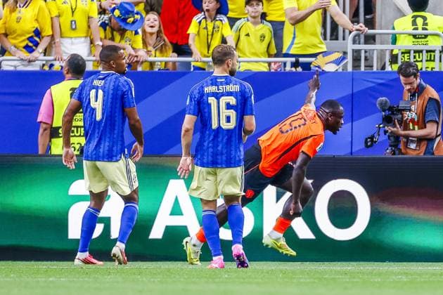 HOUSTON, 20-06-2026, Houston Stadium, Match between The Netherlands and Sweden. Picture shows Netherlands player Brian Brobby scores the 2-0. Netherlands - Sweden (World Cup 2026)  x204502298x Copyright: