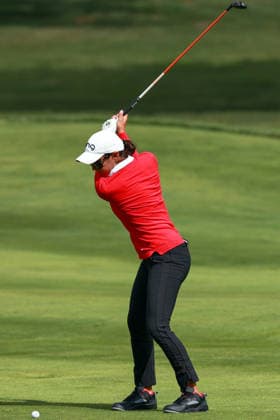 Meijer LPGA, Golf Damen Classic by Simply Give Belmont, MI - JUNE 20: Paula Reto of South Africa hits from the 8th fairway during the third round of the Meijer LPGA Classic by Simply Give at Blythefield Country Club on June 20, 2026 in Belmont, Michigan. Belmont Michigan United States  Copyright: xAmyxLemusx originalFilename:lemus-meijerlp260620_npt96.jpg