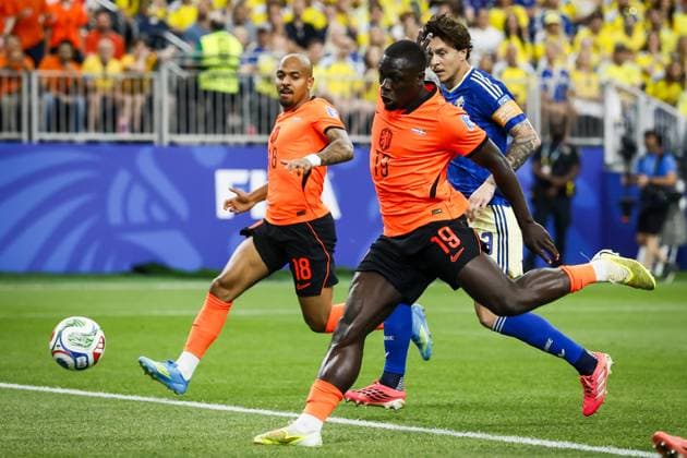HOUSTON - Brian Brobbey of the Netherlands scores the 1-0 during the FIFA 2026 World Cup Group F match between the Netherlands and Sweden at Houston Stadium on June 20, 2026, in Houston, United States. KOEN VAN WEEL ANP FIFA World Cup, WM, Weltmeisterschaft, Fussball 2026 group stage 2026 xVIxANPxSportx xxANPxIVx 561522365 originalFilename: 561522365.jpg