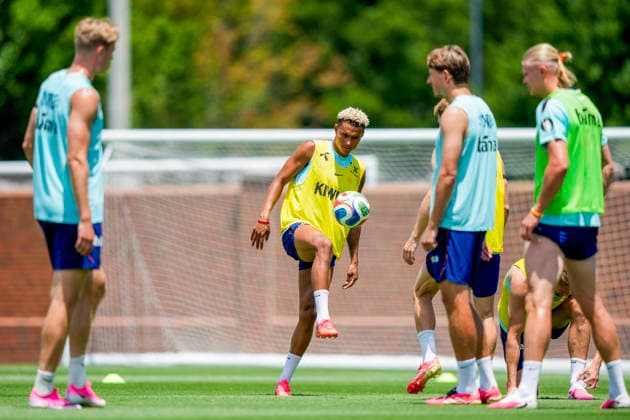 World Cup 2026 Greensboro , USA 20260620. Norway s Antonio Nusa during a training session with the Norwegian men s national football team at The University of North Carolina Greensboro (UNCG). Photo: Fredrik Varfjell NTB Greensboro United States EDITORIAL USE ONLY. RESTRICTED USE FOR BETTING COMPANIES Ref:_SPOhFbpfScrUfw.jpg *** 2026 World Cup in Greensboro, USA 20260620 Norways Antonio Nusa during a training session with the Norwegian mens national soccer team at the University of North Carolina at Greensboro (UNCG). Photo  Copyright: xFredrikxVarfjellx xNTBx