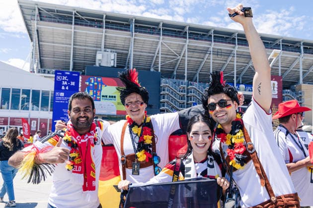 Germany supporters cheer in support of their team during the FIFA World Cup, WM, Weltmeisterschaft, Fussball game between Germany and Ivory Coast at Toronto Stadium on June 20, 2026 in Toronto, Ontario, Canada  Copyright: xCurtisxWongx xSPPx Sportspressphoto_SPR171688