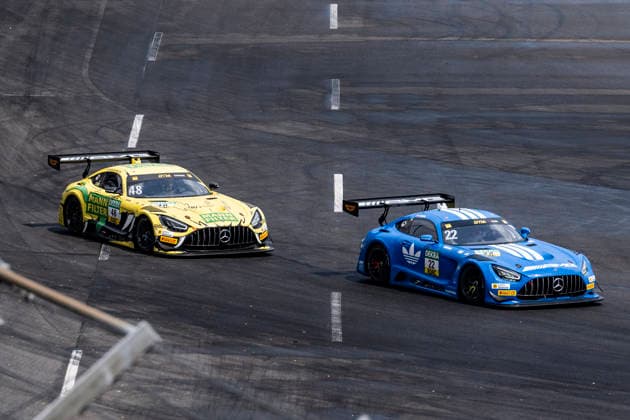 DTM, 5. + 6. Rennen DEKRA Lausitzring 2026 22 Mercedes-AMG GT3 EVO, Landgraf Motorsport: Lucas Auer, 48 Mercedes-AMG GT3 EVO, Winward Racing: Jules Gounon- picture by Gruppe C Photography Schipkau DEKRA Lausitzring Brandenburg Germany Copyright: xGruppexCxPhotographyx