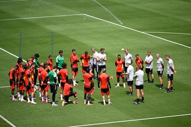 Belgian national football team - FIFA World Cup, WM, Weltmeisterschaft, Fussball 2026 - media activities 20 06 2026 LOS ANGELES, UNITED STATES OF AMERICA - JUNE 20 : Illustration picture Red Devils Squad pictured during a training session at Carson Sports Park prior to the Belgium vs Iran match during the 2026 FIFA World Cup on June 20, 2026 in Los Angeles, United States of America, 20 06 2026 Los Angeles United States of America  Copyright: xNicoxVereeckenx