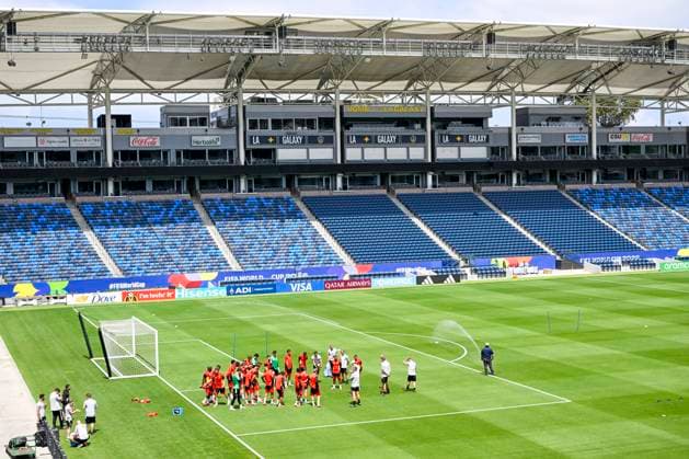 Belgian national football team - FIFA World Cup, WM, Weltmeisterschaft, Fussball 2026 - media activities 20 06 2026 LOS ANGELES, UNITED STATES OF AMERICA - JUNE 20 : Illustration picture Red Devils Squad pictured during a training session at Carson Sports Park prior to the Belgium vs Iran match during the 2026 FIFA World Cup on June 20, 2026 in Los Angeles, United States of America, 20 06 2026 Los Angeles United States of America  Copyright: xNicoxVereeckenx