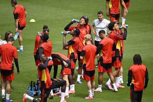 Belgian national football team - FIFA World Cup, WM, Weltmeisterschaft, Fussball 2026 - media activities 20 06 2026 LOS ANGELES, UNITED STATES OF AMERICA - JUNE 20 : De Winter Koni defender of Belgium, Ngoy Nathan of Belgium, Witsel Axel midfielder of Belgium pictured during a training session at Carson Sports Park prior to the Belgium vs Iran match during the 2026 FIFA World Cup on June 20, 2026 in Los Angeles, United States of America, 20 06 2026 Los Angeles United States of America  Copyright: xNicoxVereeckenx