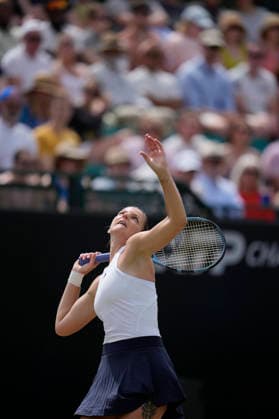 Lexus Nottingham Open - Day Six Karolina Pliskova competes during her semi-final singles match at the 2026 Lexus Nottingham Open Women s tennis tournament at the Nottingham Tennis Centre in Nottingham, England, on June 20, 2026. Nottingham Great Britain United Kingdom  Copyright: xOwenxHammondx originalFilename:hammond-2026lexu260620_npTt3.jpg