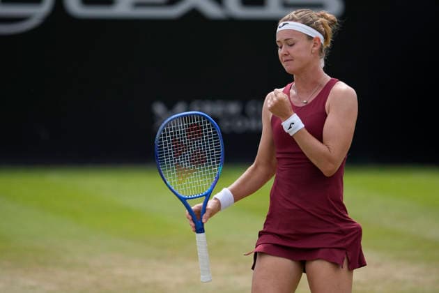 Lexus Nottingham Open - Day Six Marie Bouzkova in action during her semi-final singles match at the 2026 Lexus Nottingham Open Women s tennis tournament at the Nottingham Tennis Centre in Nottingham, England, on June 20, 2026. Nottingham Great Britain United Kingdom  Copyright: xOwenxHammondx originalFilename:hammond-2026lexu260620_np2ii.jpg