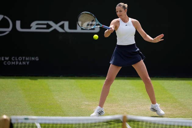 Lexus Nottingham Open - Day Six Karolina Pliskova competes during her semi-final singles match at the 2026 Lexus Nottingham Open Women s tennis tournament at the Nottingham Tennis Centre in Nottingham, England, on June 20, 2026. Nottingham Great Britain United Kingdom  Copyright: xOwenxHammondx originalFilename:hammond-2026lexu260620_npWMS.jpg
