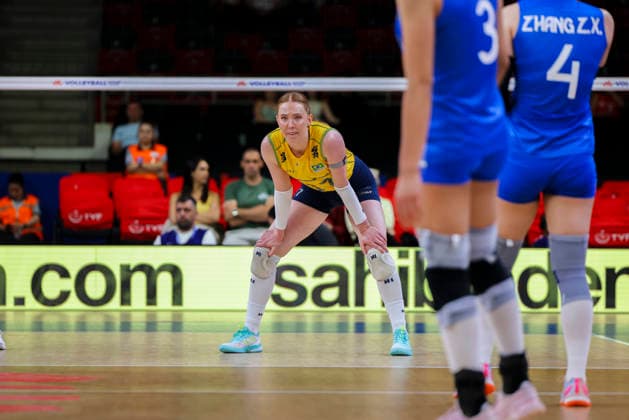 China V Brazil - Volleyball Nations League 2026 Ankara Stage Julia Bergmann ( 17) participates in the FIVB Volleyball Nations League (VNL) match between China and Brazil at the Ankara Arena in Ankara, Turkey, on June 20, 2026. Ankara Turkey  Copyright: xÃ‡aÄülarxOskayx originalFilename:oskay-chinavbr260620_np12a.jpg
