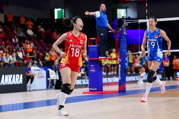 China V Brazil - Volleyball Nations League 2026 Ankara Stage Mengjie Wang 18 participates in the FIVB Volleyball Nations League (VNL) match between China and Brazil at the Ankara Arena in Ankara, Turkey, on June 20, 2026. Ankara Turkey  Copyright: xÃ‡aÄülarxOskayx originalFilename:oskay-chinavbr260620_npC7L.jpg