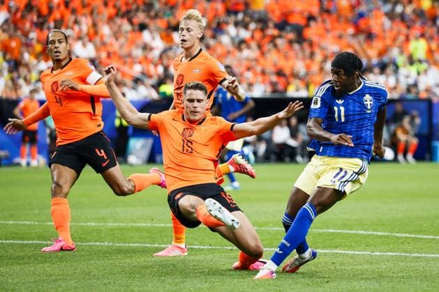 HOUSTON - Anthony Elanga of Sweden scores the 4-1 during the 2026 FIFA World Cup, WM, Weltmeisterschaft, Fussball Group F match between the Netherlands and Sweden at Houston Stadium on June 20, 2026, in Houston, United States. KOEN VAN WEEL ANP FIFA World Cup 2026 group stage 2026 xVIxANPxSportx xxANPxIVx 561528639 originalFilename: 561528639.jpg
