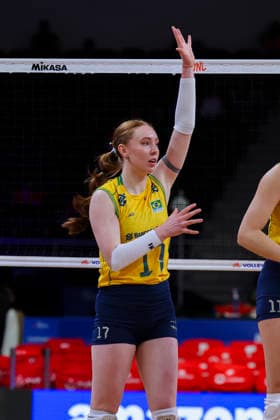 China V Brazil - Volleyball Nations League 2026 Ankara Stage Julia Bergmann 17 reacts during the FIVB Volleyball Nations League (VNL) match between China and Brazil at the Ankara Arena in Ankara, Turkey, on June 20, 2026. Ankara Turkey  Copyright: xÃ‡aÄülarxOskayx originalFilename:oskay-chinavbr260620_npkj2.jpg