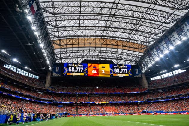 260620 A screen showing the attendance during the FIFA World Cup, WM, Weltmeisterschaft, Fussball 2026 football match between Netherlands and Sweden on June 20, 2026 in Houston. Photo: Petter Arvidson BILDBYRAN kod PA PA1246 bbeng fotboll football soccer fotball vm fotbolls-vm fotball-vm fotbolls-vm 2026 fifa world cup 2026 sverige sweden sverige a netherlands nederländerna publik *** June 20, 2026  Copyright: PETTERxARVIDSON BB260620PA194