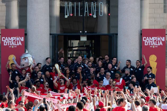 IPA85890014 - Olimpia Milano s championship celebrations during the EA7 Emporio Armani Milano - Championship Victory Celebration, an Italian Basketball Serie A game in Milan, Italy, on June 20, 2026  Copyright: xSaraxAngelica IPAxSportx xx 85890014