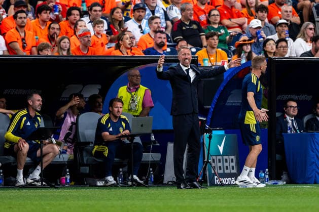 260620 Head coach Graham Potter of Sweden reacts during the FIFA World Cup, WM, Weltmeisterschaft, Fussball 2026 football match between Netherlands and Sweden on June 20, 2026 in Houston. Photo: Ludvig Thunman BILDBYRAN kod LT PA1246 bbeng fotboll football soccer fotball vm fotbolls-vm fotball-vm fotbolls-vm 2026 fifa world cup 2026 sverige sweden sverige a netherlands nederländerna *** June 20, 2026  Copyright: LUDVIGxTHUNMAN BB260620LT082