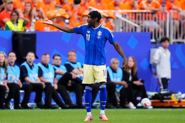 June 20, 2026, Philadelphia, Pennsylvania, United States: Anthony Elanga of Sweden celebrates after scoring his team s first goal during the FIFA World Cup, WM, Weltmeisterschaft, Fussball 2026 Group F match between Netherlands and Sweden at Houston Stadium on June 20, 2026 in Houston, United States. Philadelphia United States - ZUMAa181 20260620_zaa_a181_043 Copyright: xJosexBretonx