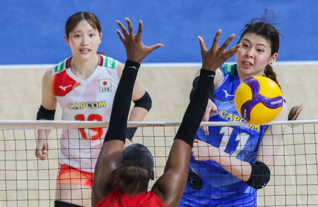 (260620) -- PASIG CITY, June 20, 2026 -- Yamada Nichoka (R) of Japan competes during the pool 5 match between the Dominican Republic and Japan in week 2 of the Women s Volleyball Nations League (VNL) 2026, the Philippines, on June 20, 2026. ) (SP)PHILIPPINES-PASIG CITY-VOLLEYBALL NATIONS LEAGUE 2026 WEEK 2 ROUELLExUMALI 