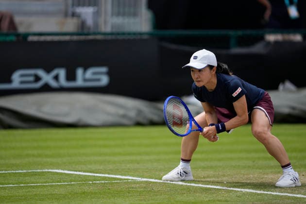 Lexus Nottingham Open - Day Six Shuko Aoyama competes during the semi-final doubles match at the 2026 Lexus Nottingham Open Women s tennis tournament at the Nottingham Tennis Centre in Nottingham, England, on June 20, 2026. Nottingham Great Britain United Kingdom  Copyright: xOwenxHammondx originalFilename:hammond-2026lexu260620_npPiO.jpg